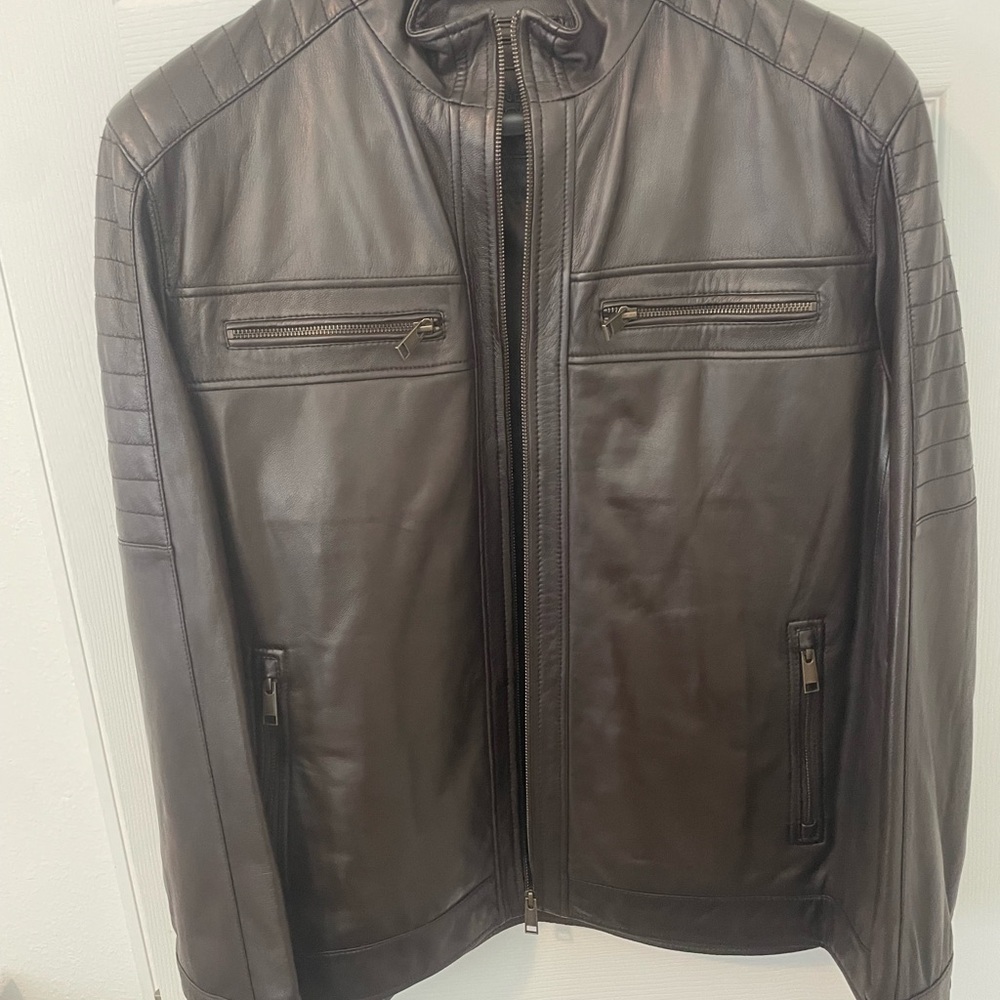 Roundtree & Yorke Dark Brown Leather Jacket